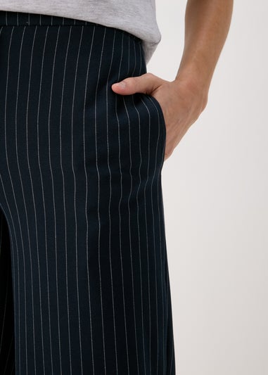 Navy Pinstripe Tailored Trousers