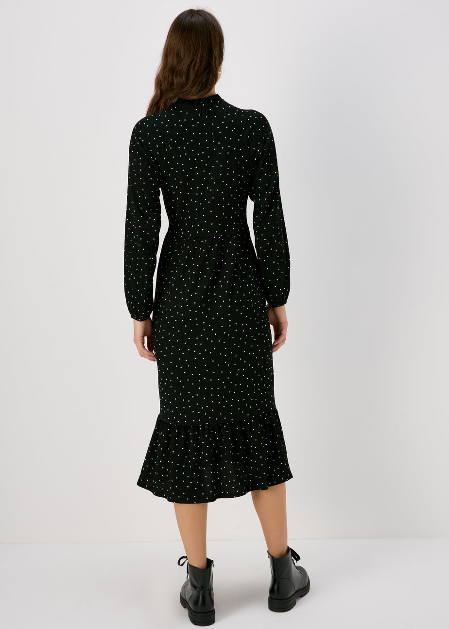 Black Tie Neck Midi Dress