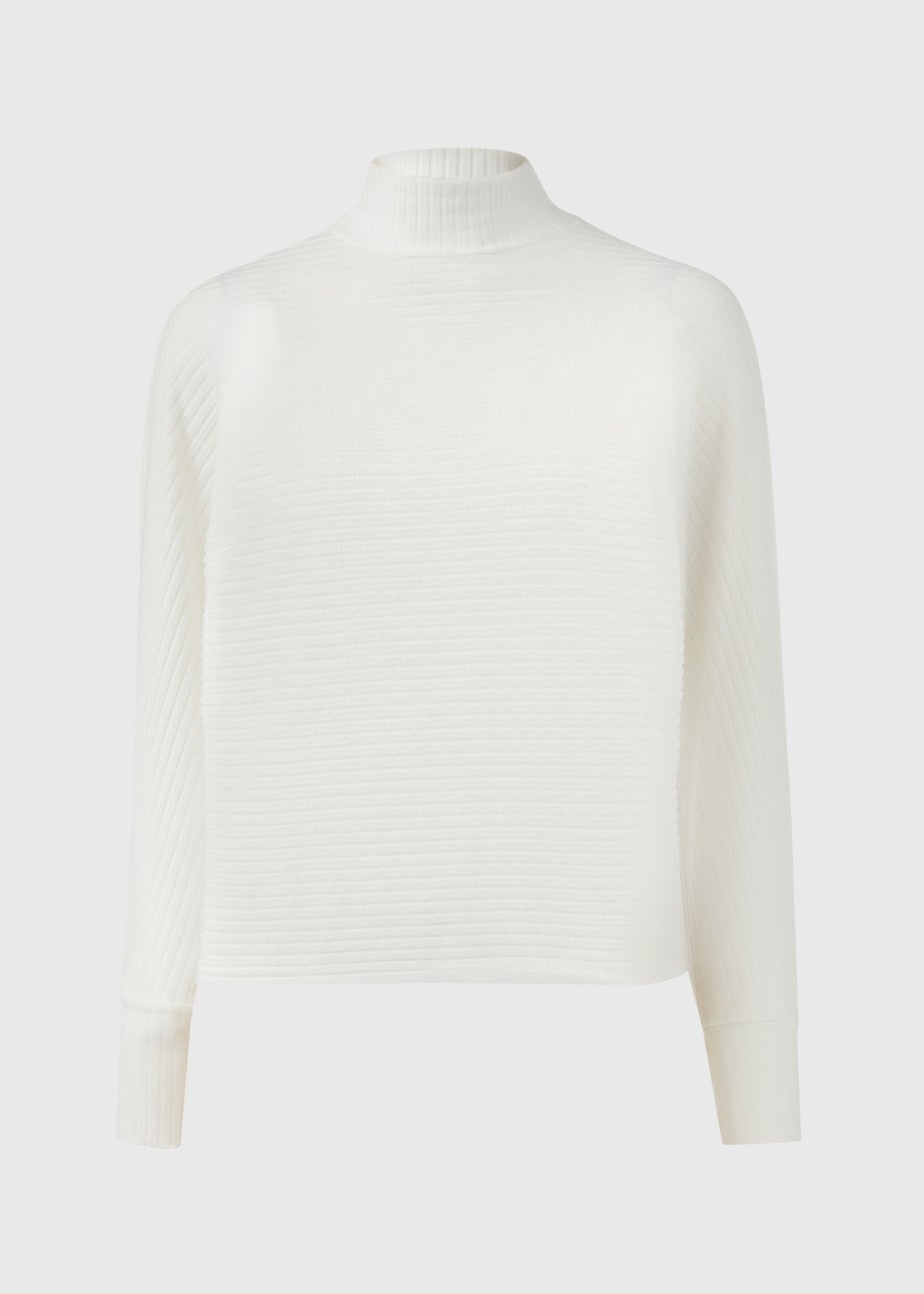 Ivory Rib High Neck Top