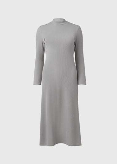 Grey High Neck Swing Dress