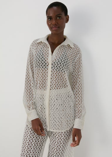 Cream Crochet Shirt