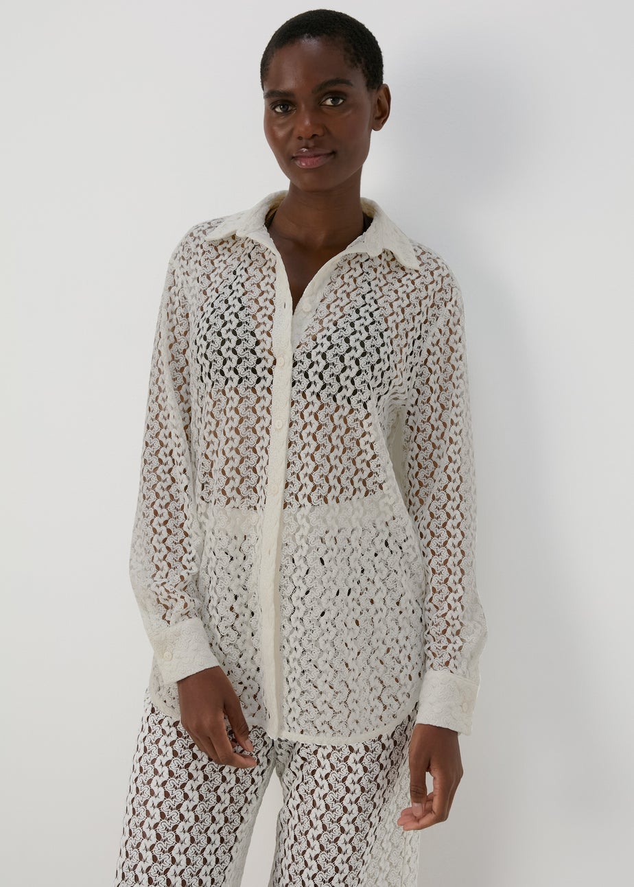 Cream Crochet Shirt