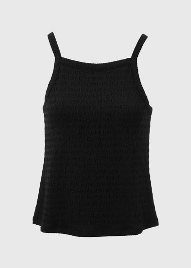 Black Textured Co Ord Vest