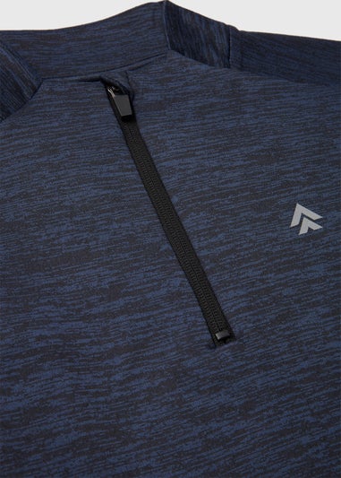 Boys Navy Sporty Half Zip Top (7-13yrs)