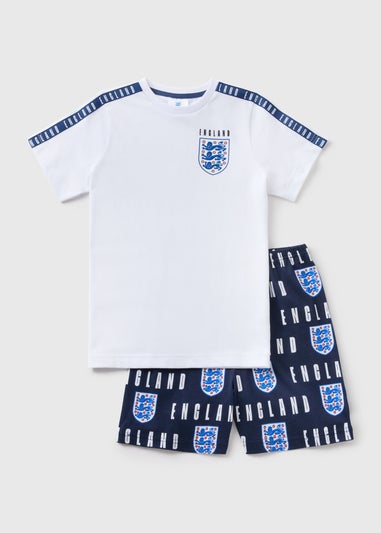 Kids Navy England Football Pyjama Set (4-13yrs)