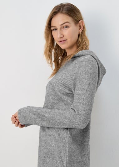 Hooded Grey Pullover Dress