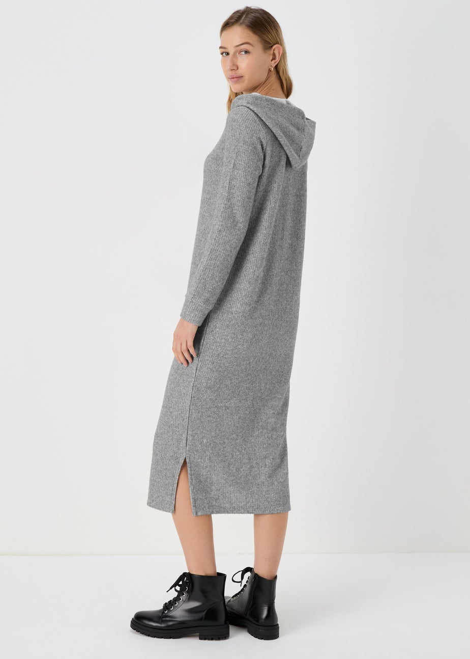 Hooded Grey Pullover Dress