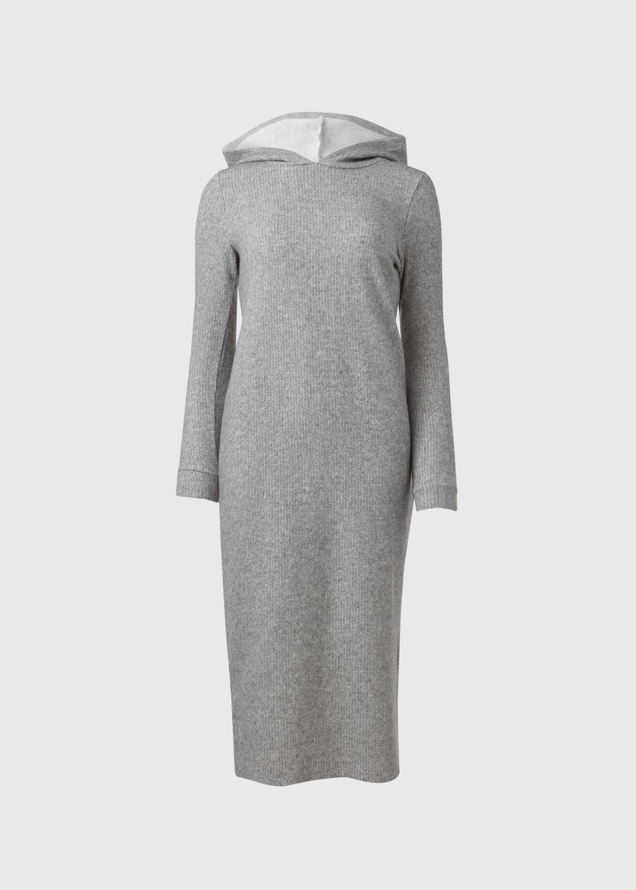 Hooded Grey Pullover Dress