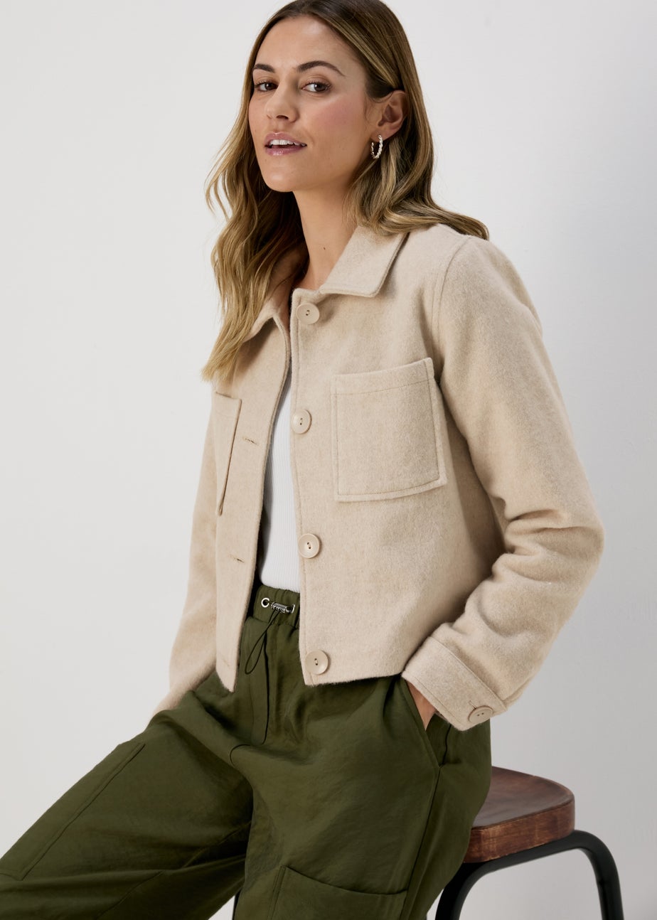 Oatmeal Pocket Detail Boxy Jacket