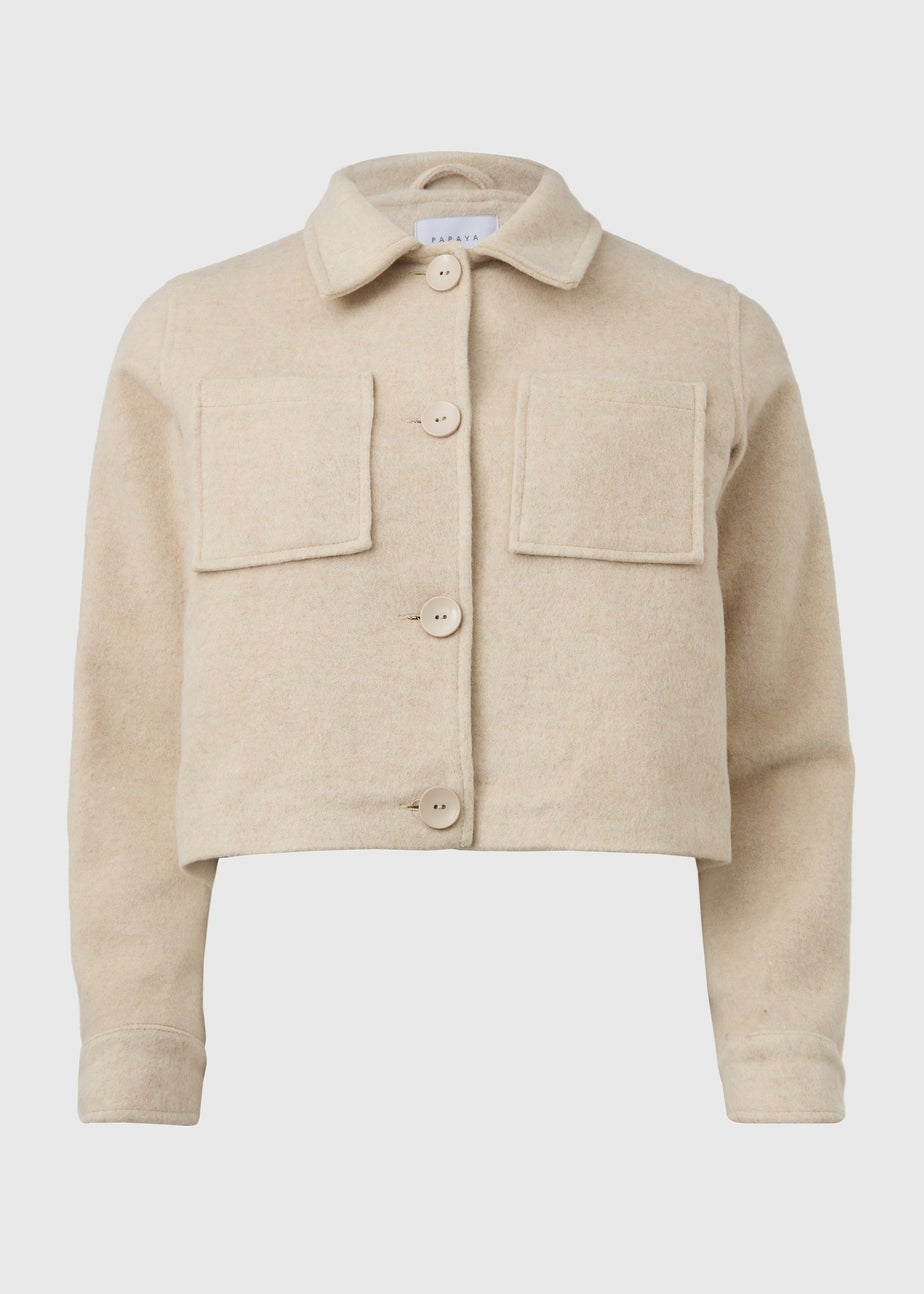Oatmeal Pocket Detail Boxy Jacket