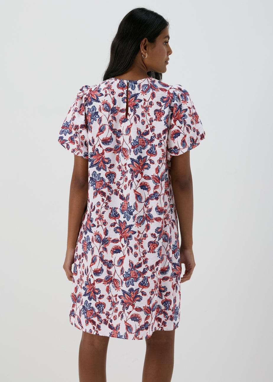 Et Vous Multicolour Floral Puff Sleeve Midi Dress
