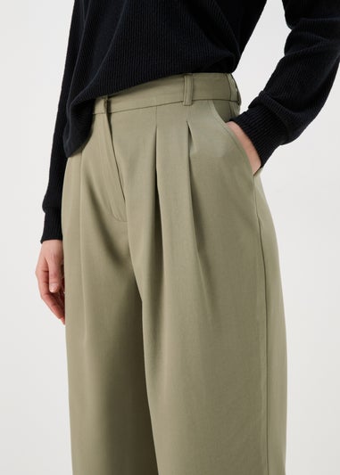 Khaki Wide Leg Trousers