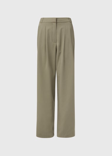Khaki Wide Leg Trousers