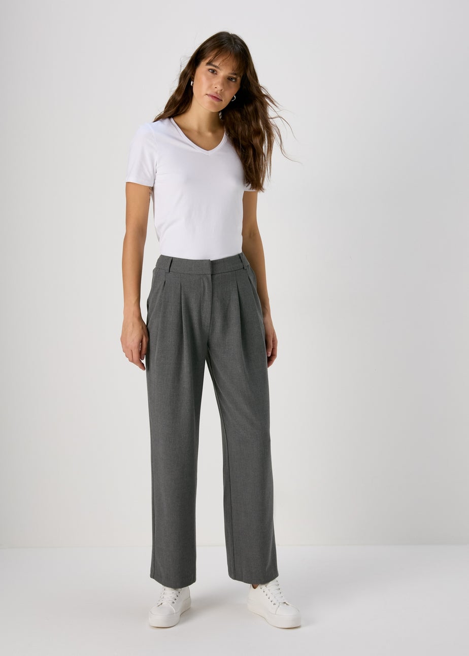 Grey Wide Leg Trousers