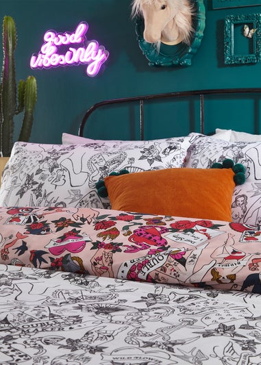furn. Inked Tattoo Inspired Duvet Cover Set