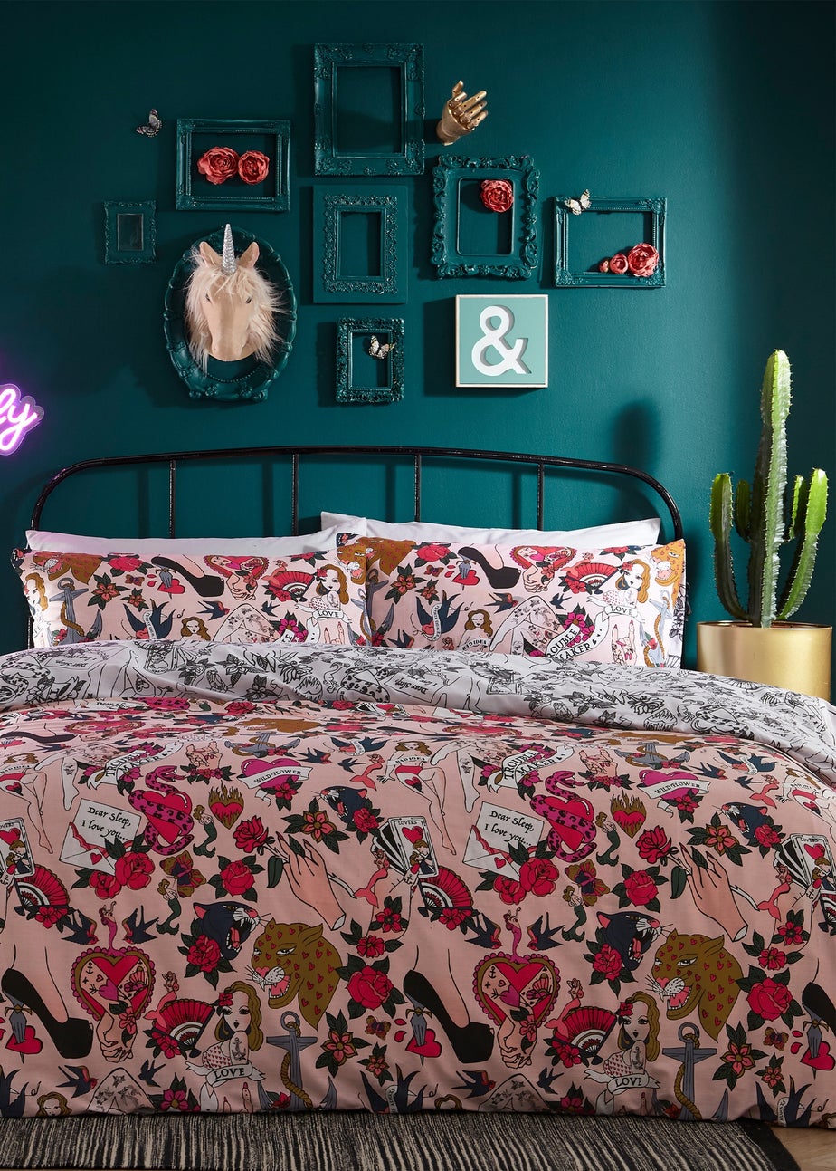 furn. Inked Tattoo Inspired Duvet Cover Set