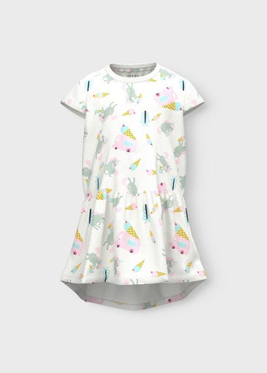 Name It Girls White Multicolour Print Dress