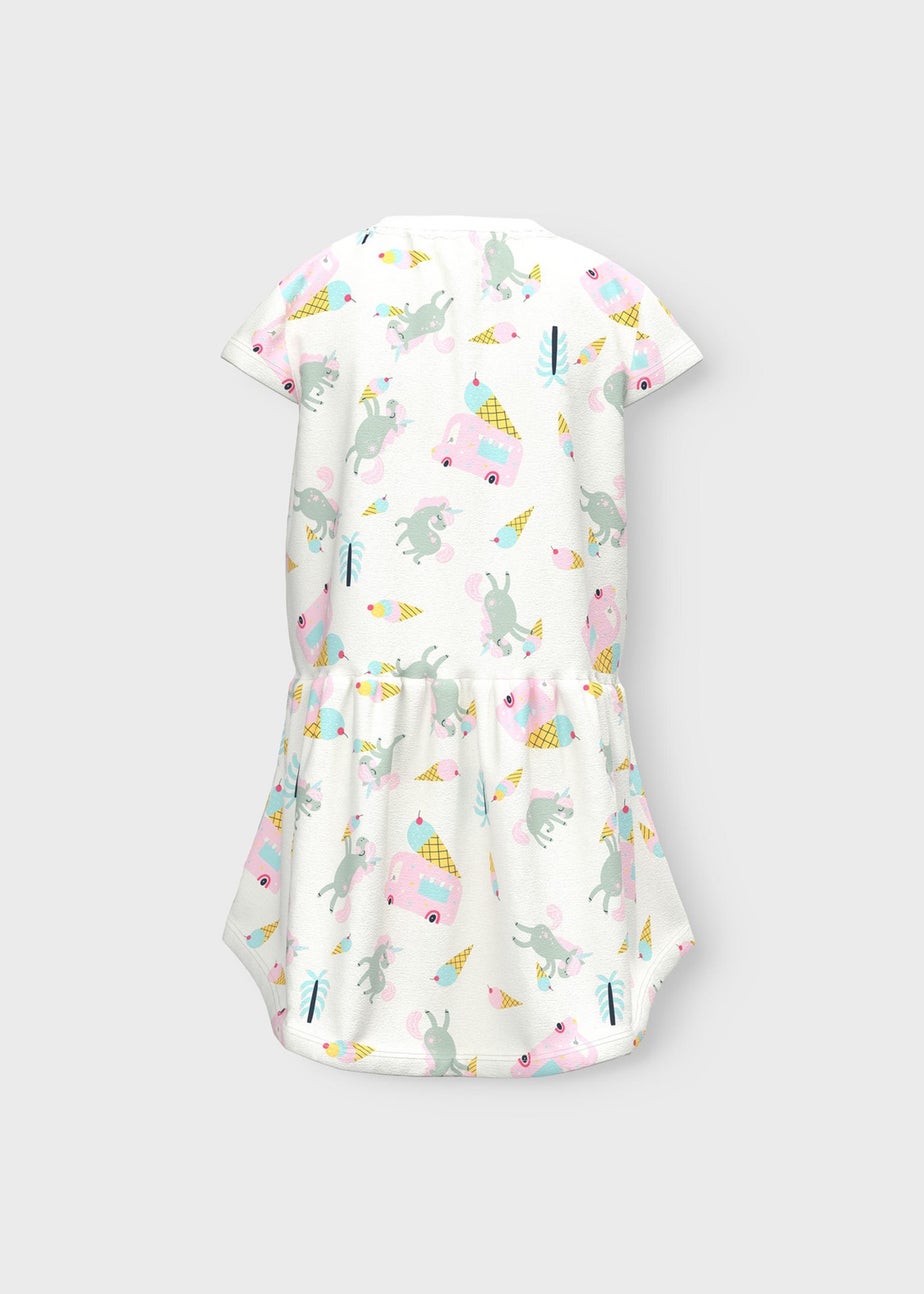 Name It Girls White Multicolour Print Dress