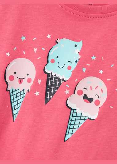 Name It Girl Pink Ice-Cream Top & Shorts Set (9mths-5yrs)