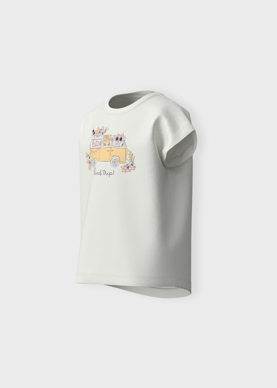 Name It Girls White Road Trip T-Shirt (9mths-5yrs)