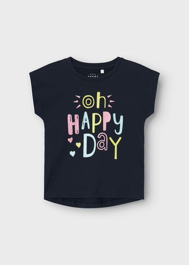 Name It Girls Black Happy Day T-Shirt (9mths-5yrs)