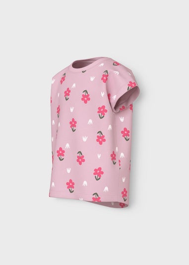 Name It Girls Pink Floral T-Shirt (9mths-5yrs)