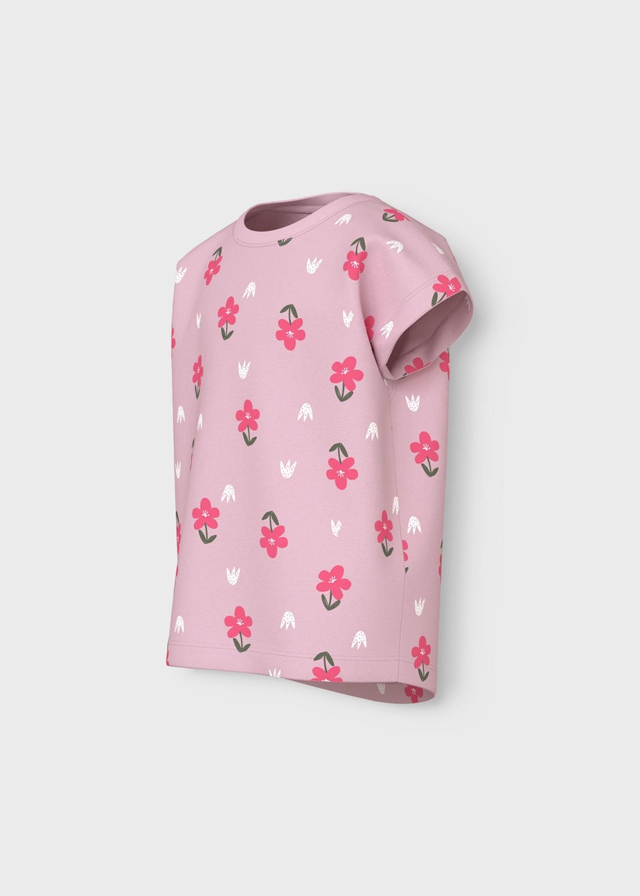 Name It Girls Pink Floral T-Shirt (9mths-5yrs)