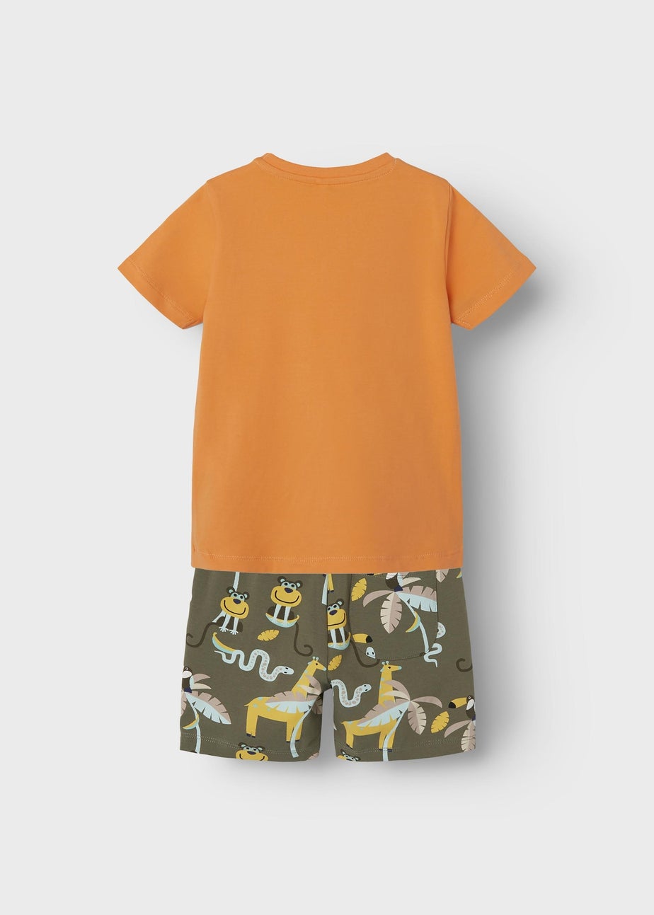 Name It Boys Orange Giraffe Top & Shorts Set (9mths-5yrs)