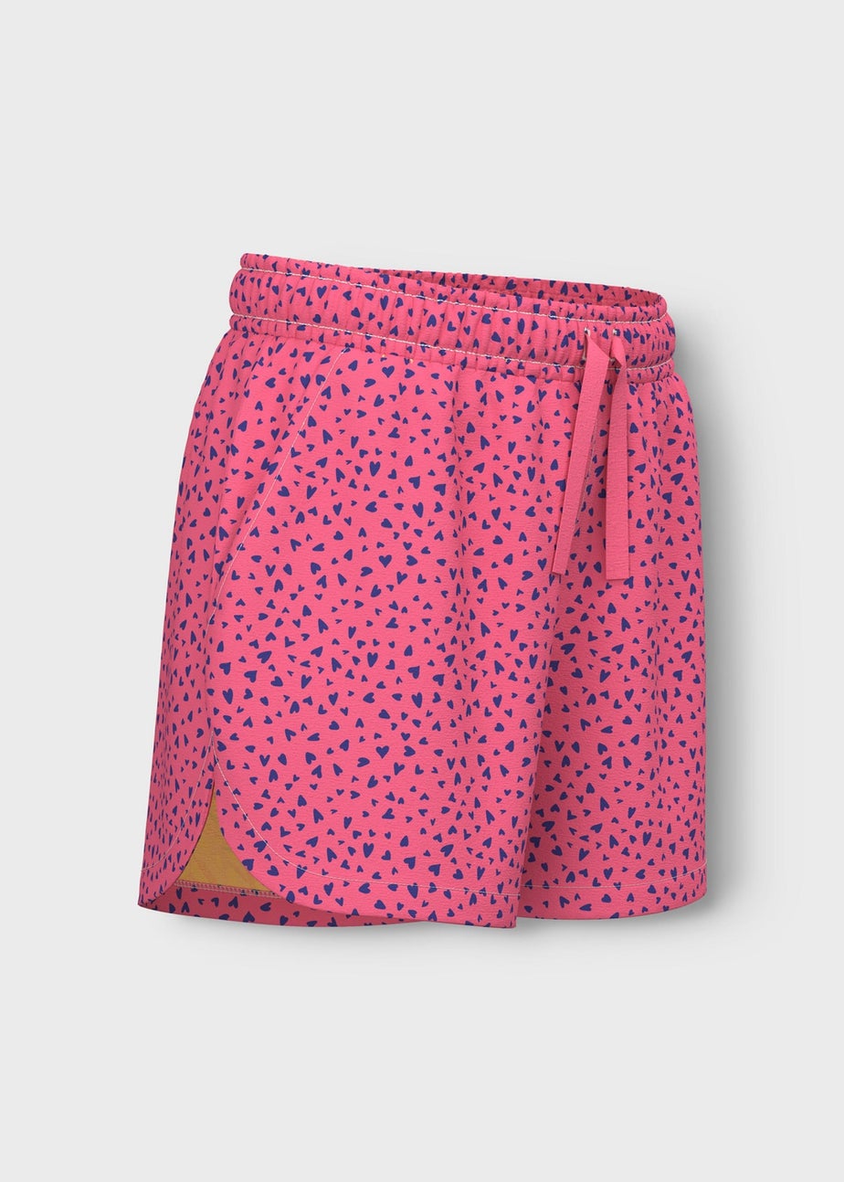 Name It Girls Pink Heart Print Shorts (6-12yrs)
