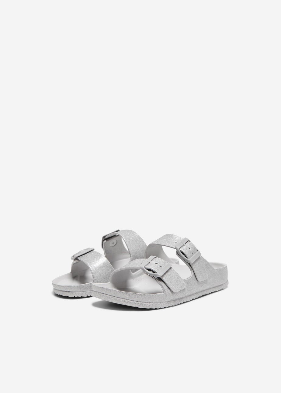 ONLY Silver Glitter Eva Sandals
