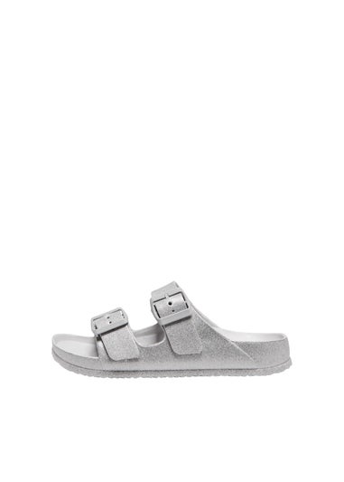 ONLY Silver Glitter Eva Sandals