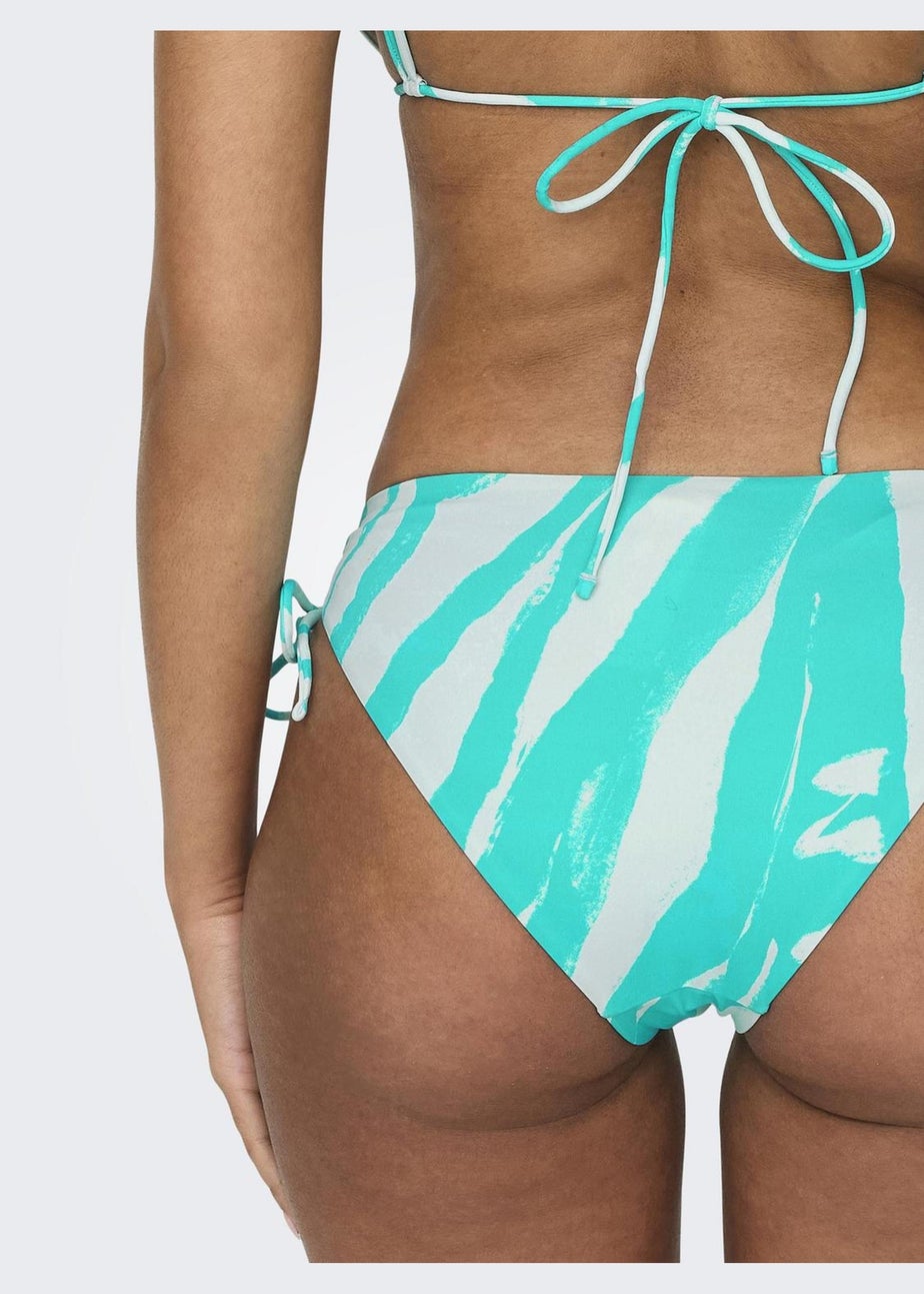 ONLY Teal String Knot Bikini Bottoms