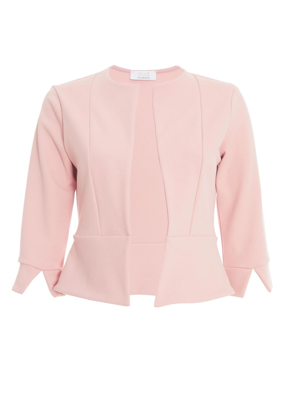 Quiz Pink Split Sleeve Crop Jacket