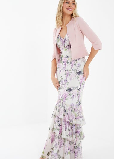 Quiz Pink Split Sleeve Crop Jacket