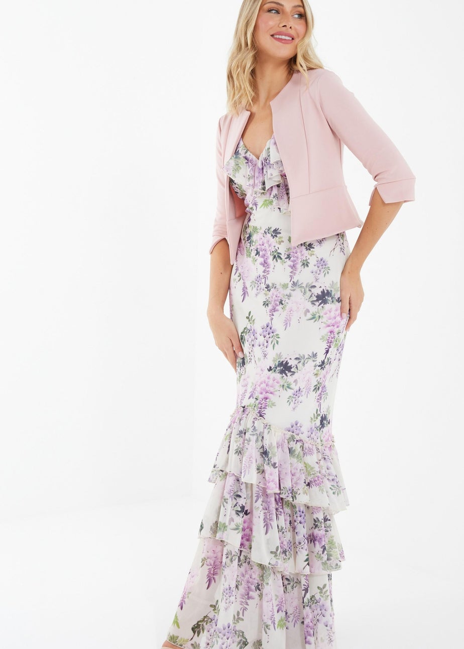 Quiz Pink Split Sleeve Crop Jacket