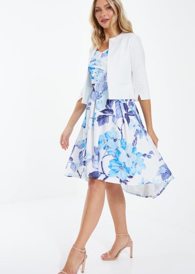 Quiz Cream Split Sleeve Crop Jacket