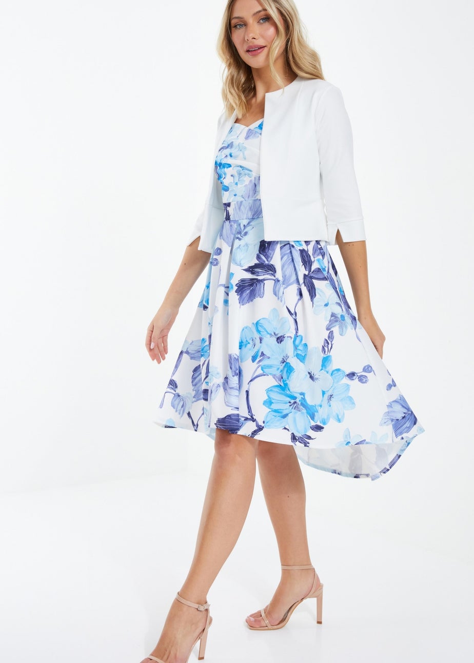 Quiz Cream Split Sleeve Crop Jacket