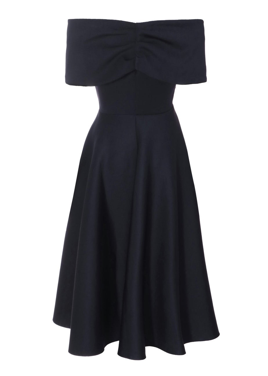 Quiz Blue Bardot Skater Midi Dress