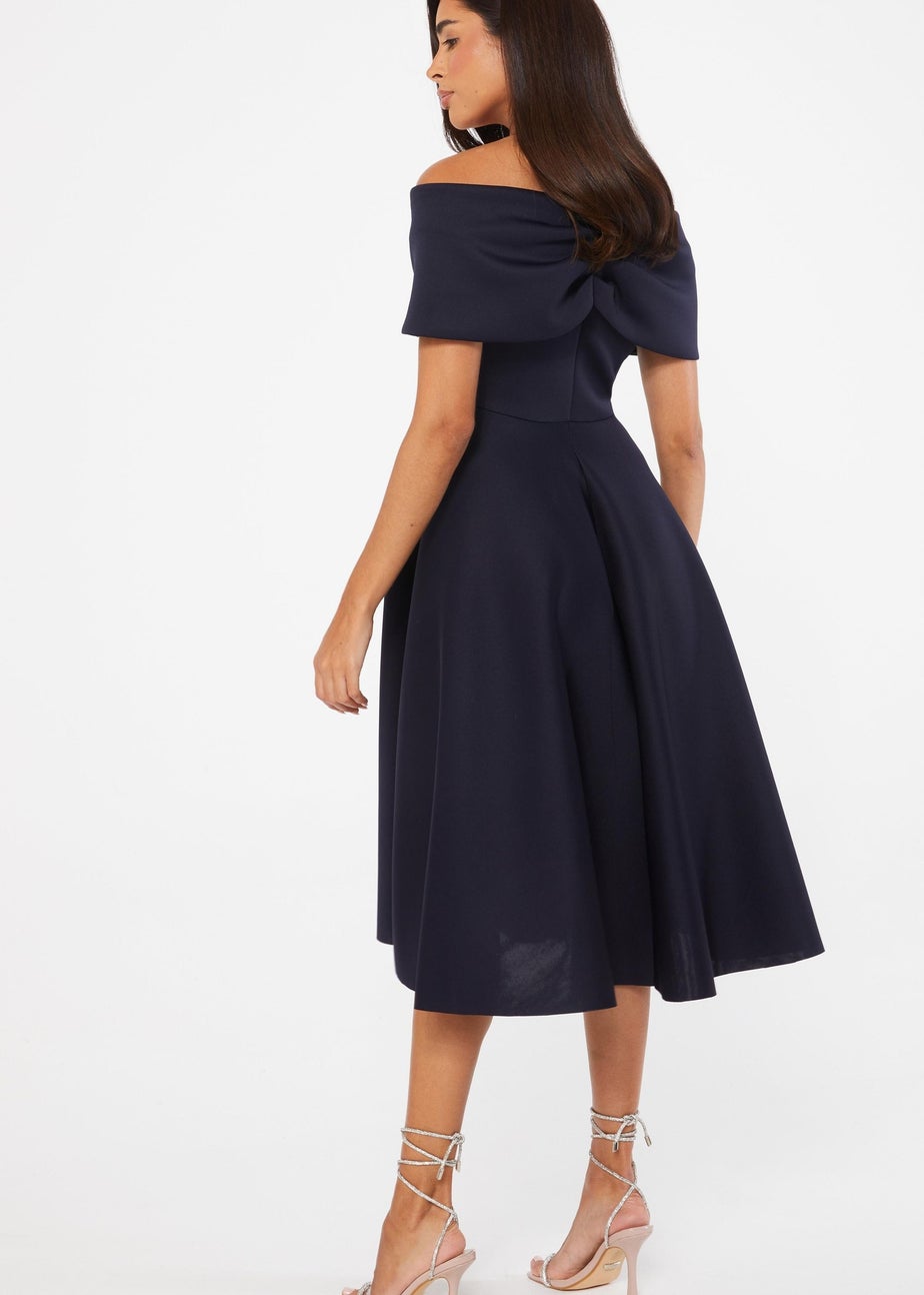 Quiz Blue Bardot Skater Midi Dress