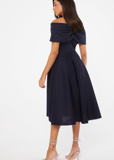 Quiz Blue Bardot Skater Midi Dress