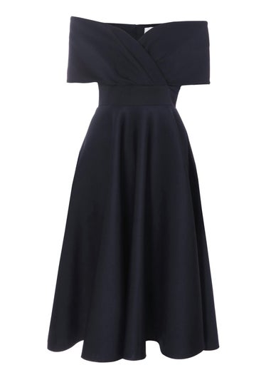 Quiz Blue Bardot Skater Midi Dress