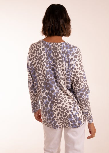 Blue Vanilla Blue Leopard Soft Jumper