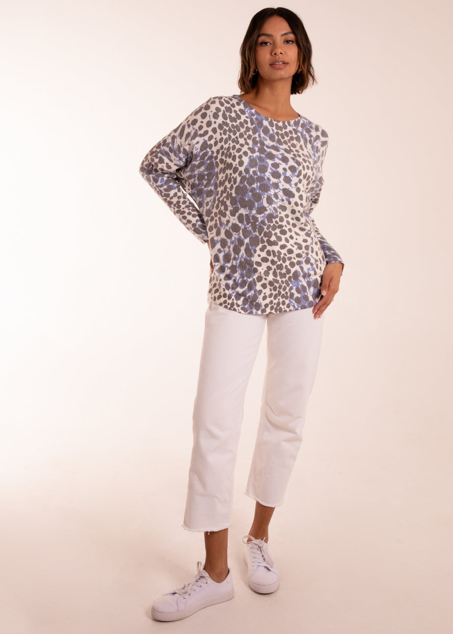 Blue Vanilla Blue Leopard Soft Jumper