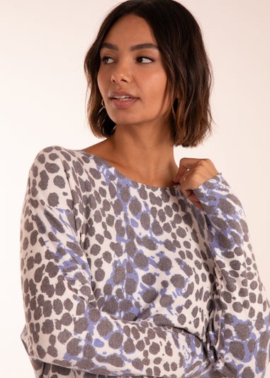 Blue Vanilla Blue Leopard Soft Jumper