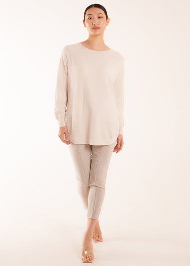 Blue Vanilla Cream Button Knit Top