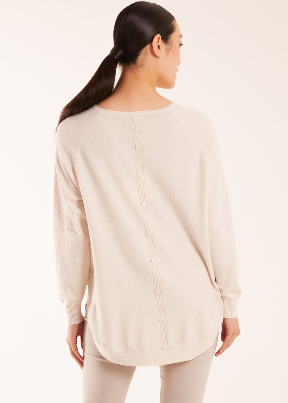 Blue Vanilla Cream Button Knit Top