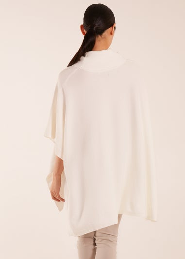 Blue Vanilla Ivory High Neck Poncho