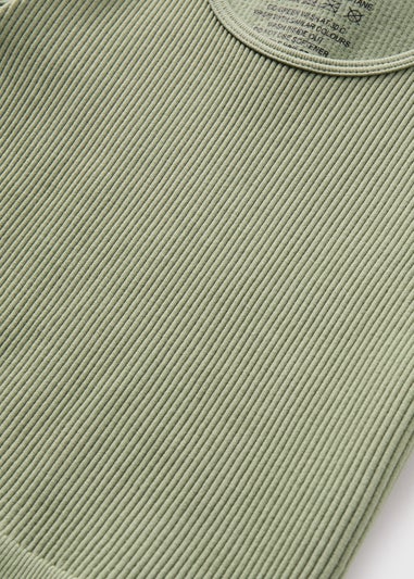 Girls Khaki Seamless Ribbed T-Shirt (7-15yrs)