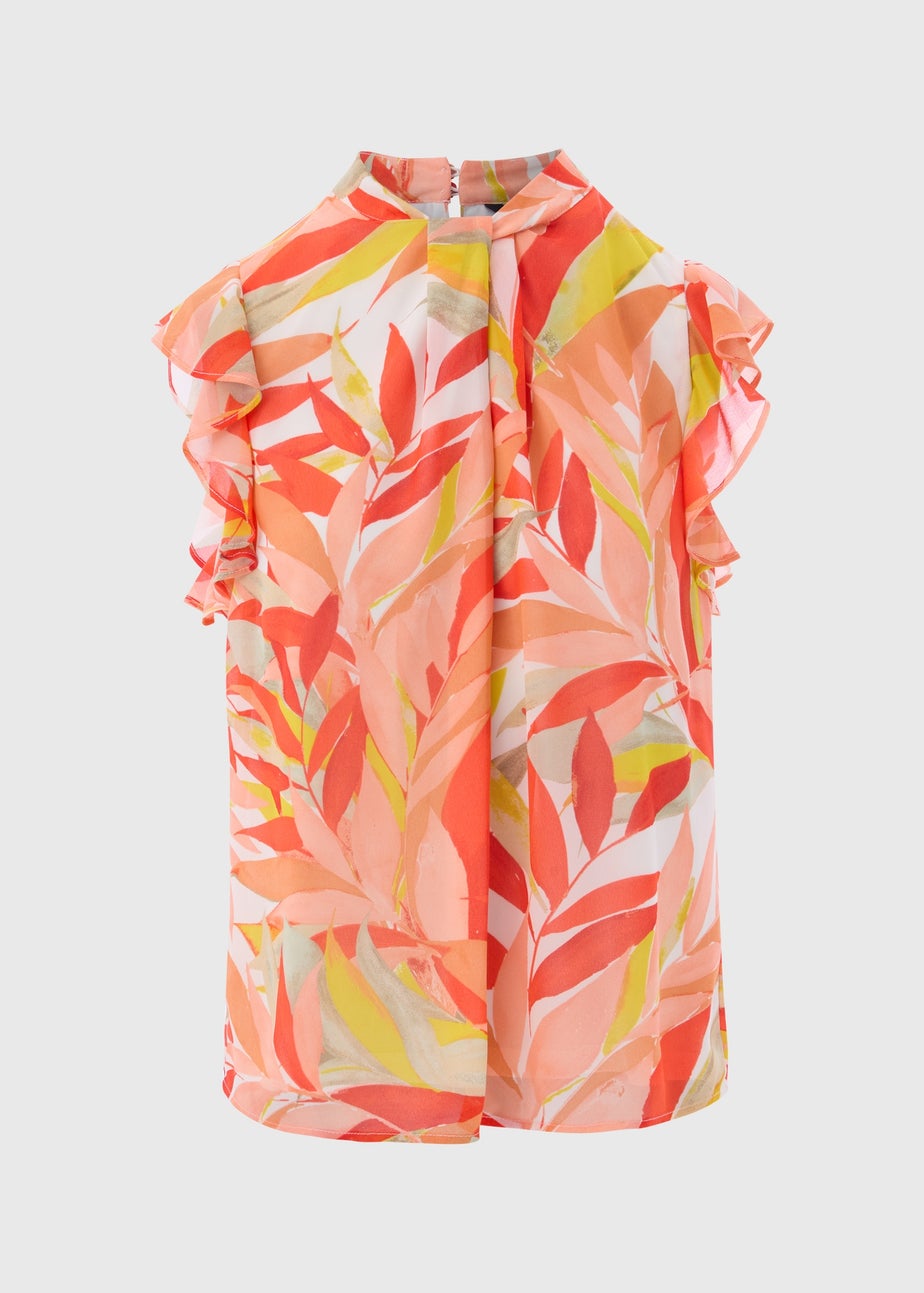 Et Vous Pink Chiffon Floral Blouse Top