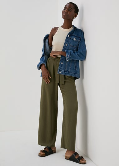 Khaki Tie Waist Trousers